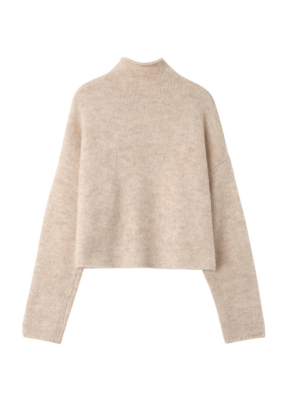 productfoto nassim wolmix beige gebreid dames trui Grace & Mila