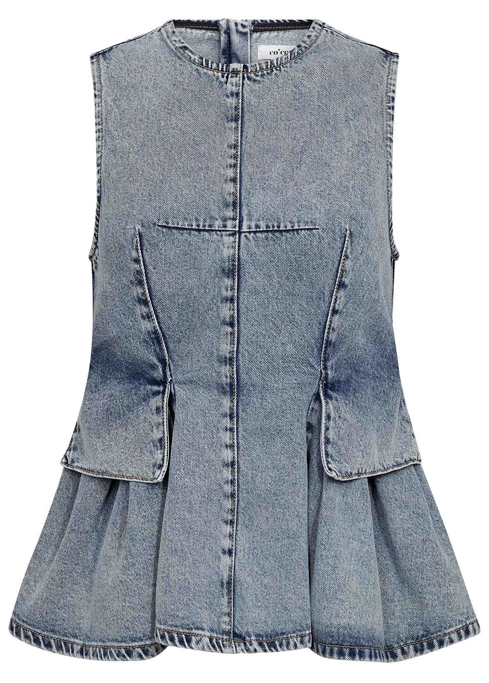 Co Couture PancyCC Denim Top Fade Denim blauw voorkant