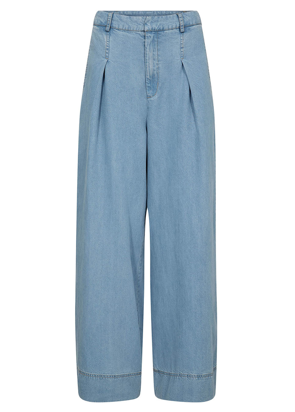 Co Couture TillyCC Pleat LL Pant licht blauw voorkant