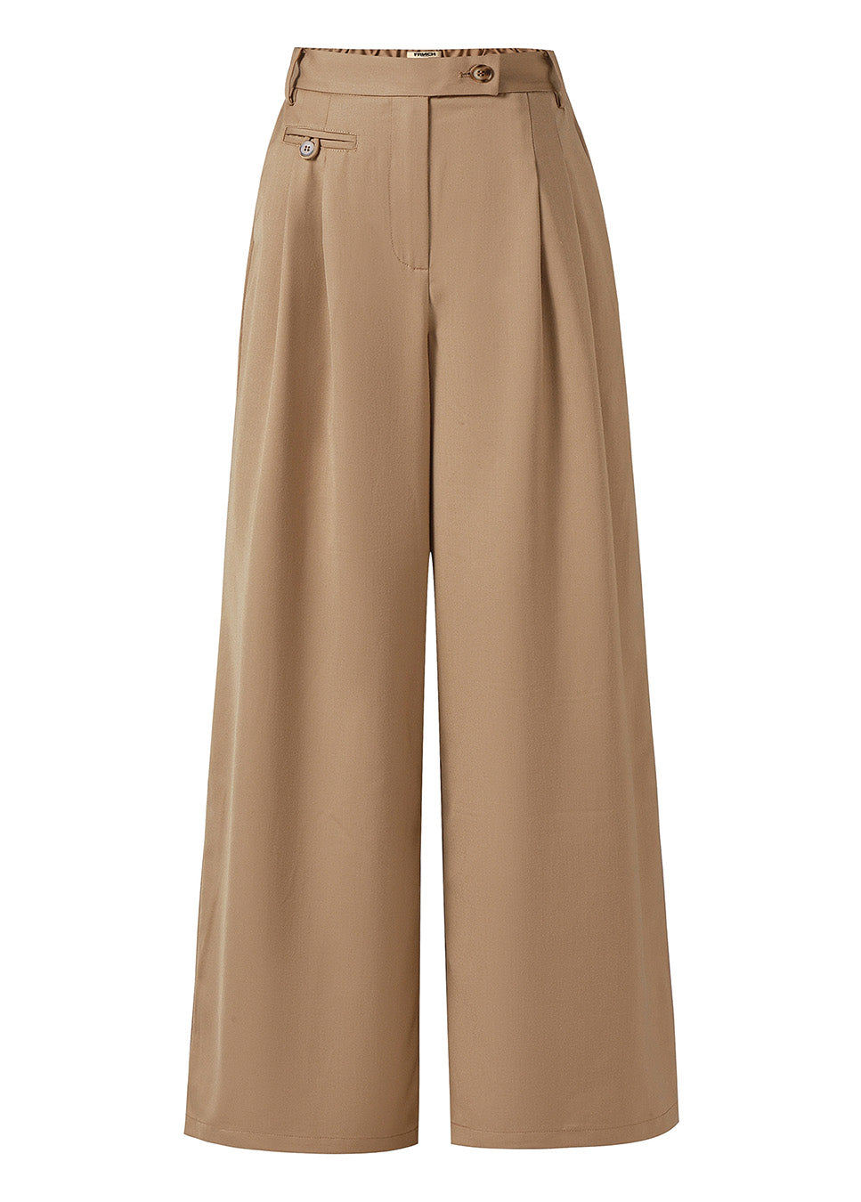 FRNCH Apollon pantalon wide-leg beige voorkant