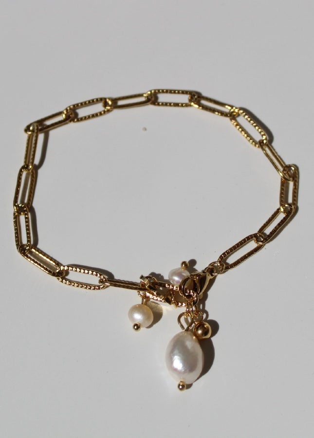 Gouden schakel armband met bedels Antwerp - Rocky Rosa