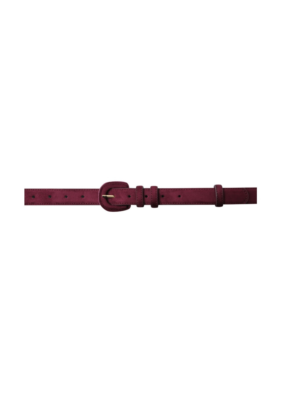 Bordaux kleurige grace en mila riem scotland faux suede voorkant