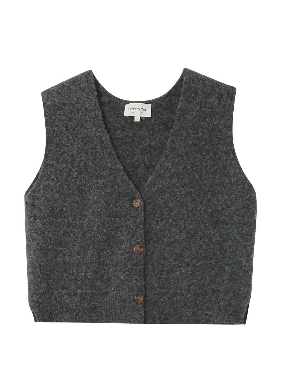 Dit leuke grijze gebreide gilet van het merk Grace & Mila is een absolute must-have. Met zijn korte snit en mouwloze design creëert het een trendy en modern silhouet. Met stijlvolle details zoals de diepe V-hals en speelse zijsplitten, straalt het grijze gebreide gilet vrouwelijkheid uit. Shop grijze gebreide gilets.