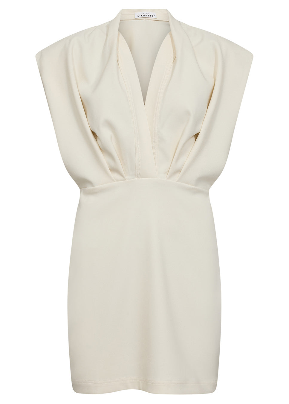 Haute L’Amitié L'egance Crop Drape Dress wit voorkant