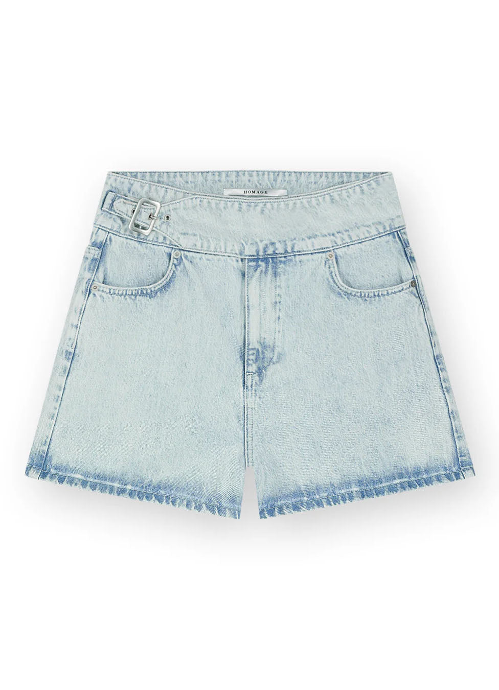 Homage shorts with belt detail lichtblauw