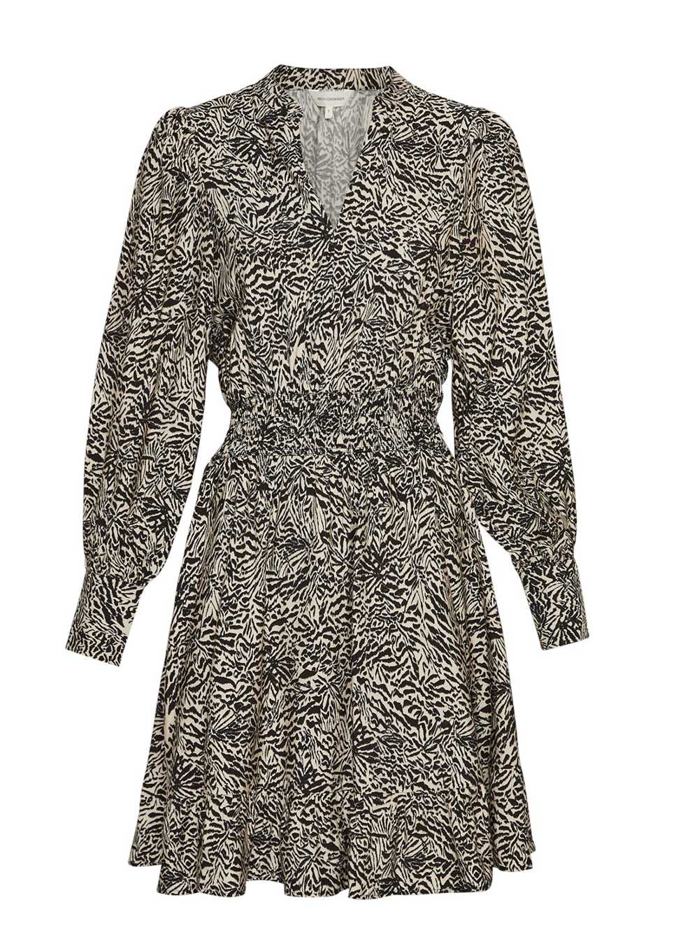 Zwarte print jurk Amabella MSCH Copenhagen product foto voorkant