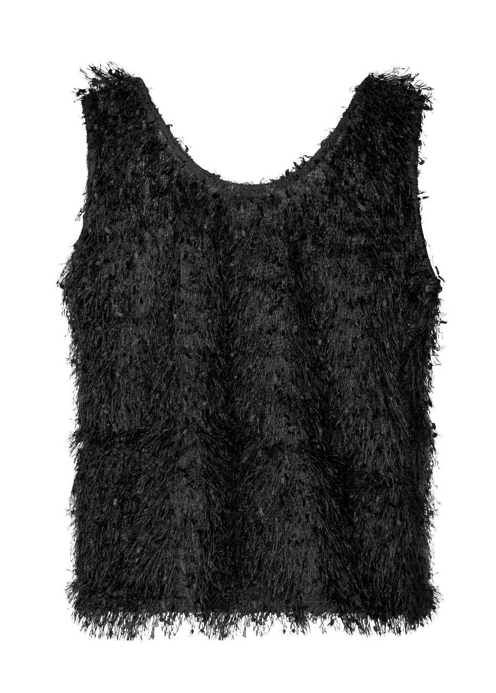 Zwarte mbym top dames fluffy meline productfoto achterkant