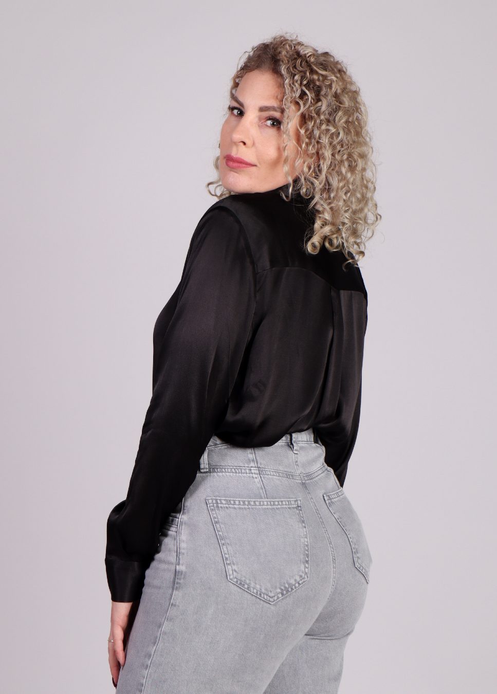 Modstrom Lucilla blouse glanzend Zwart