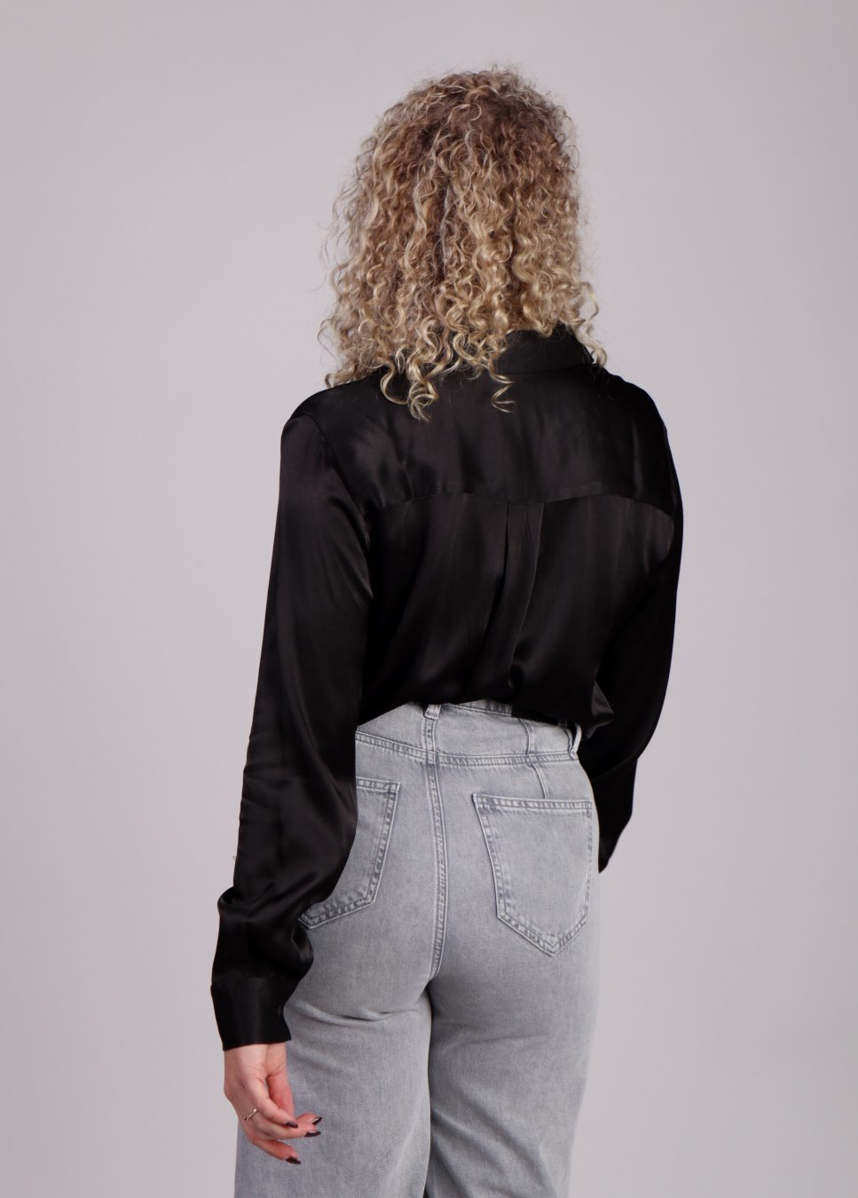 Modstrom Lucilla blouse glanzend Zwart