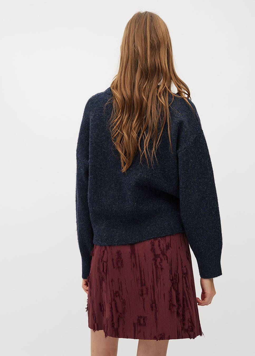 mbyM Sadi-M trui gebreid donkerblauw achterkant model