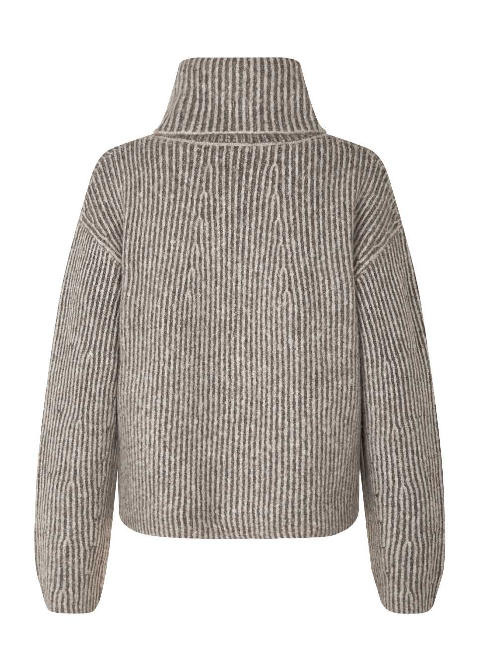 Taupe gebreide coltrui Kemina mbyM achterkant