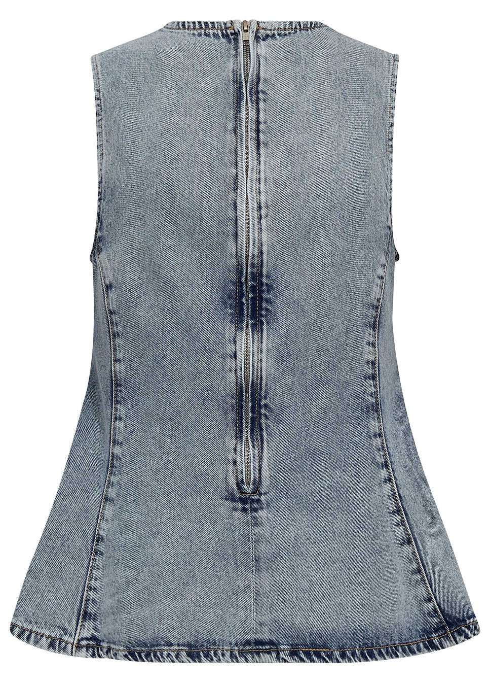 Co Couture PancyCC Denim Top Fade Denim blauw achterkant
