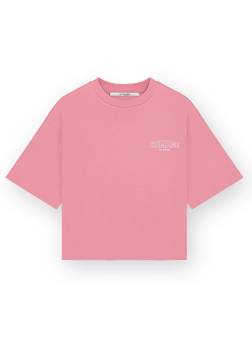 Homage shirt top logo tee gewassen roze loose fit