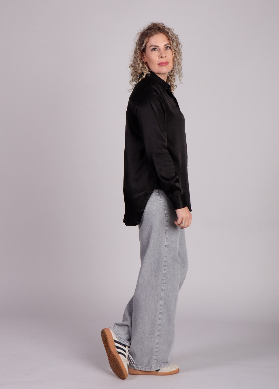 Modstrom Lucilla blouse glanzend Zwart