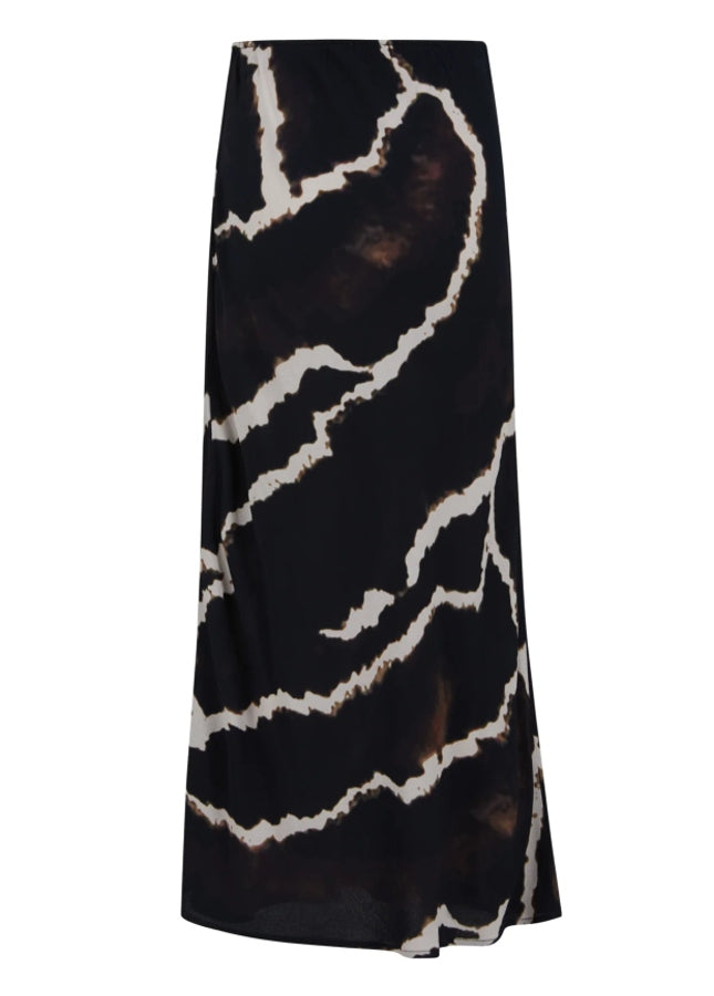 Mooie zwarte lange rok met print van het merk Coster Copenhagen. De zwarte print rok heeft een elastische tailleband en valt strak om de heupen. Combineer de lange rok met een witte of zwarte effen trui. Shop de nieuwe collectie dames rokken, lange rokken, zwarte rokken, print rokken, Coster Copenhagen rokken online.