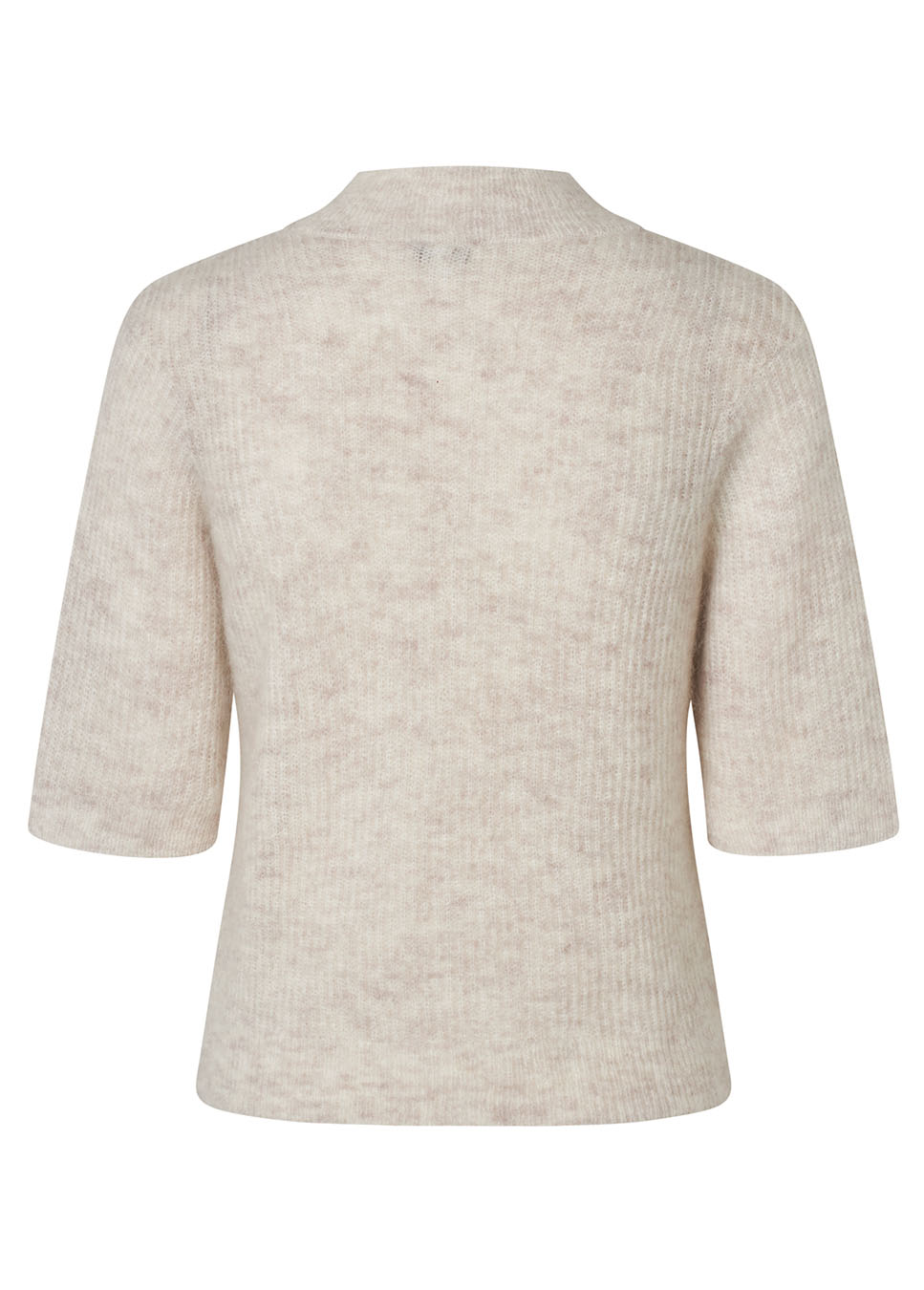 mbyM Clara Crew-M trui gebreid korte mouwen beige achterkant