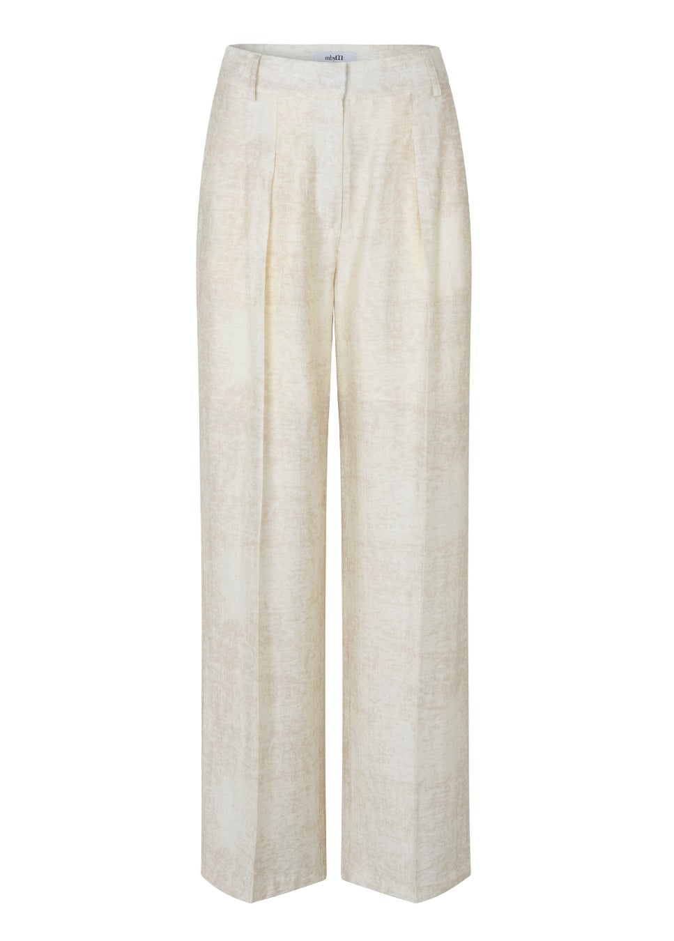 mbyM broek Cristiana long M pants beige van kleur met print product foto voorkant
