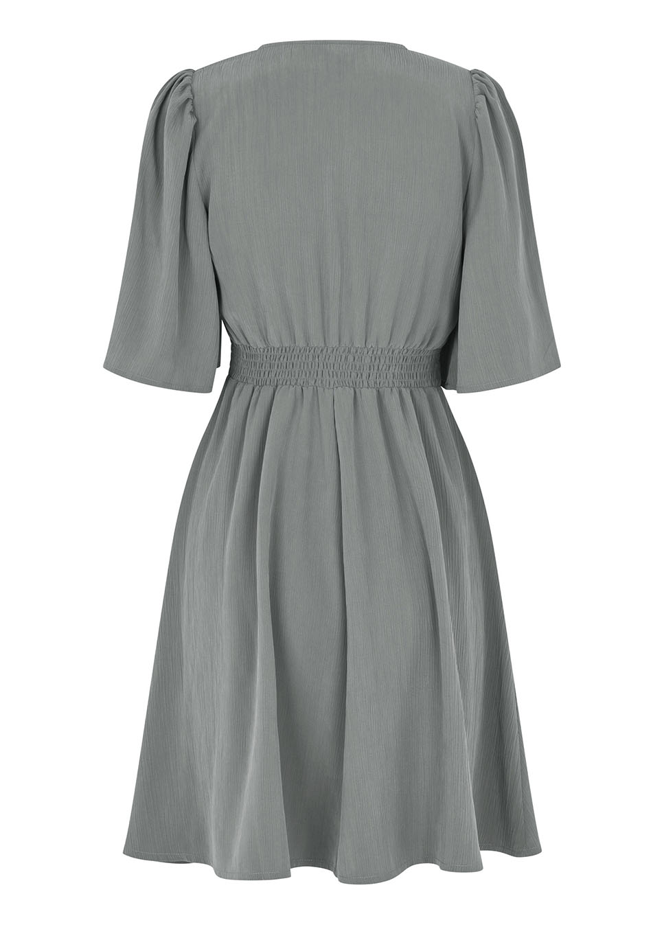 mbyM Melika-M jurk midi-jurk grijs blauw  achterkant
